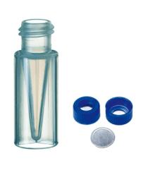 Vial Kit, PFAS, 300uL Clear Polypropylene w/Screw Caps and PP/Silicone Septa, 100/pk