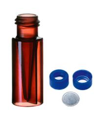 Vial Kit, PFAS, 300uL Amber Polypropylene w/Screw Caps and PP/Silicone Septa, 100/pk