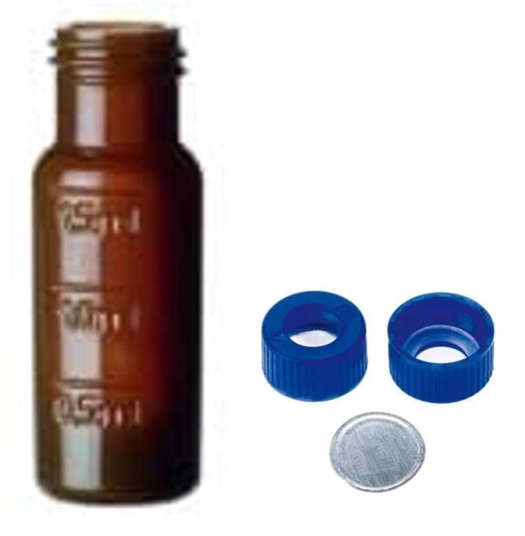 Vial Kit, PFAS, 1.5mL Amber Polypropylene w/Screw Caps and PP/Silicone Septa, 100/pk