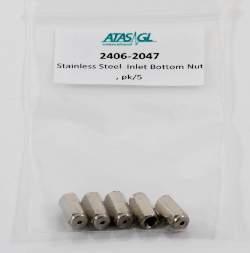 Nut, Inlet Bottom, Stainless Steel, 5 pack, OPTIC-4