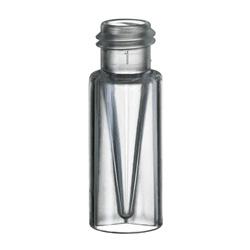 Vials, 12 x 32mm TPX Body w/200uL Silanized Glass Insert, Screw Neck, 100/pk, No Caps