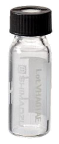 Vial Kit, Shim-vial H, 1.5mL Clear Glass w/Screw Caps and Non-Slit PTFE/Silicone Septa, 100/pk
