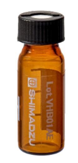 Vial Kit, Shim-vial H, 1.5mL Amber Glass w/Screw Caps and Pre-Slit PTFE/Silicone Septa, 100/pk